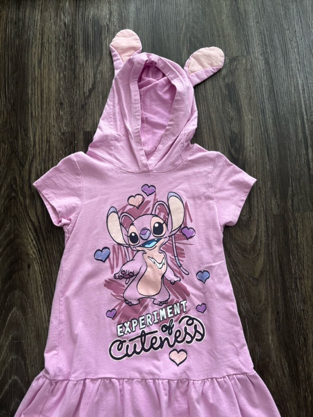 Disney Pink 'Experiment of Cuteness' Hooded Dress with Ears